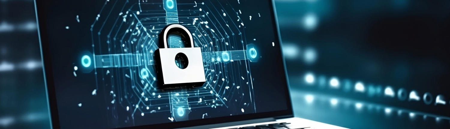 A laptop screen displays a visual emphasizing the importance of IT support in enhancing cybersecurity audits. Graphs and text highlight how professional IT support can improve audit processes, ensuring comprehensive security assessments and more effective protection against cyber threats.